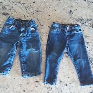 1 pair baby GAP one pair super skinny oshkosh jea